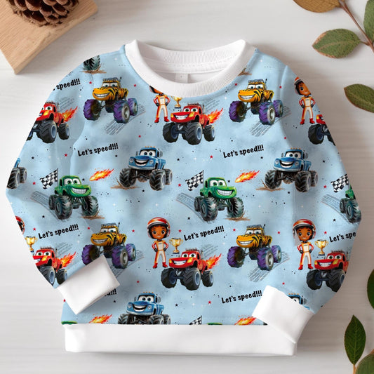 Sweatshirt Kinder "Monstertruck" blau - French Terry
