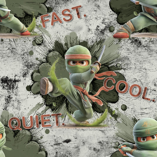 Kinderstoff Meterware 0,5m French Terry „kleine Ninja"