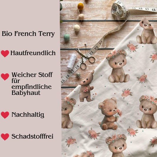 Handmade Babystrampler "kleine Bären" - beige