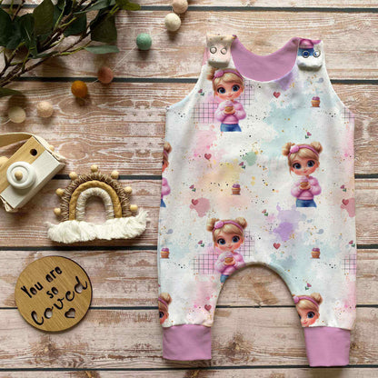 Stoffe Meterware "Cup Cake Girl" - Jersey oder French Terry