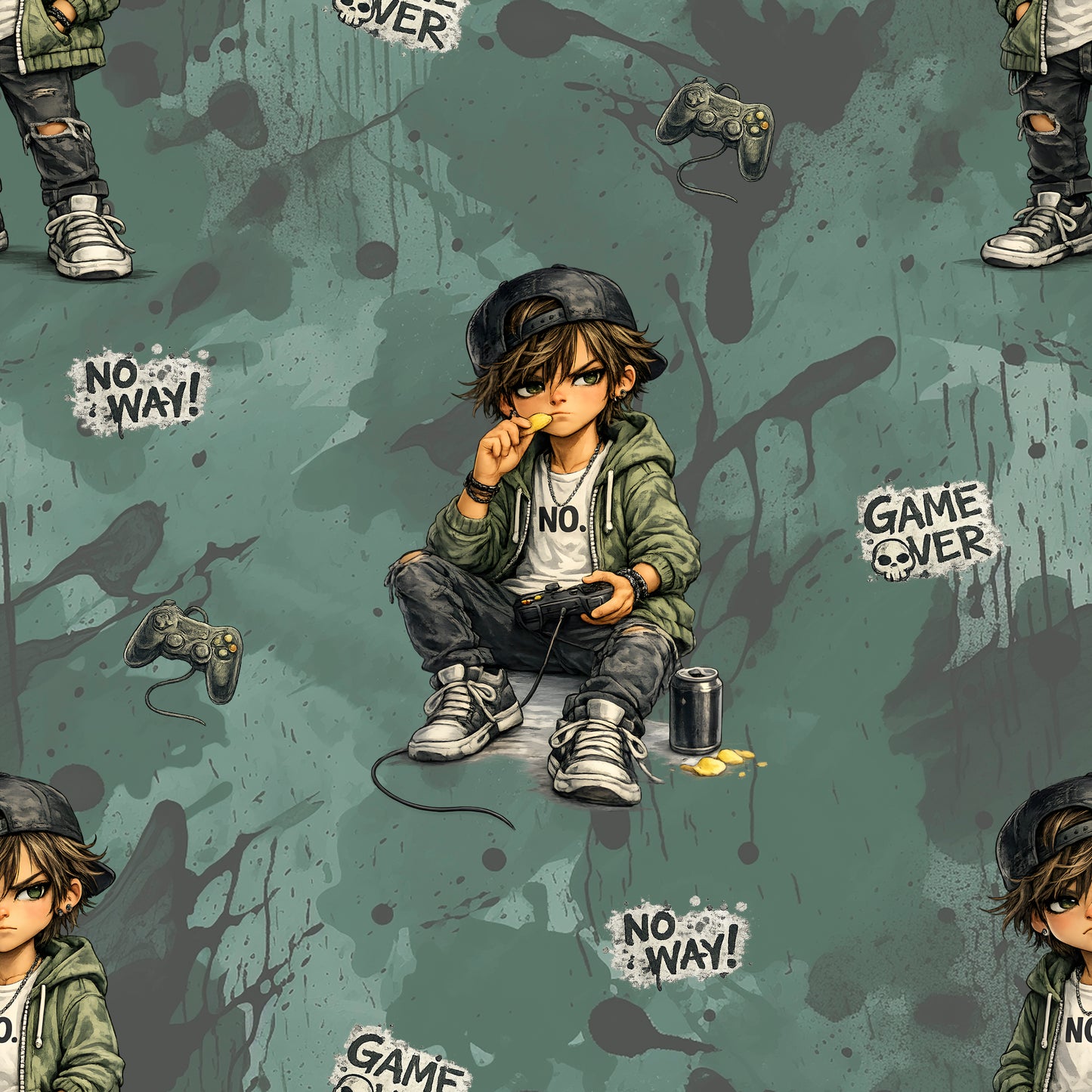 Urban Gamer Street | Gamer Stoff Meterware | Kinderstoff