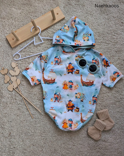 Stoffe Meterware "kleine Wikinger" - Jersey oder French Terry