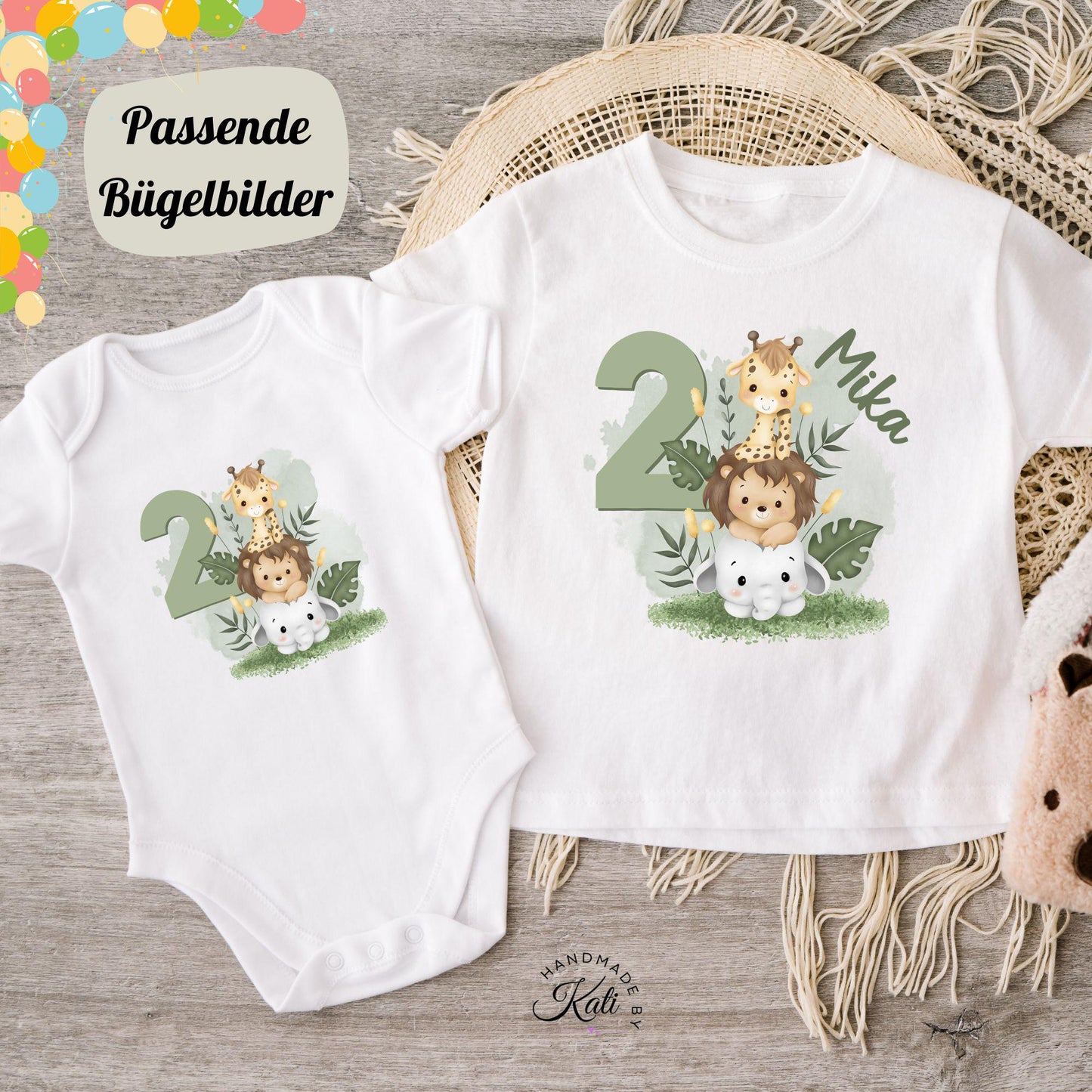 Personalisiertes Gastgeschenk kleine Jutebeutel - Safari