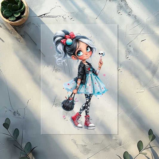 Glitzer-/ Bügelbild "Rebel Girl"