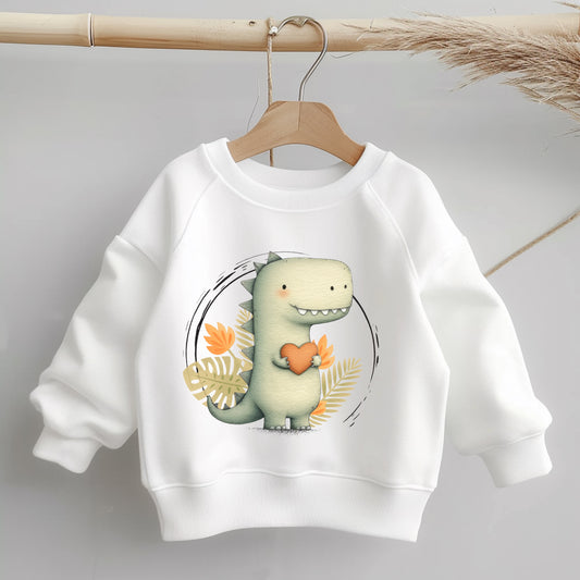 Dino Kinder Bügelbild „Herzensdino“ | DTF Transfer für Kleidung & Accessoires