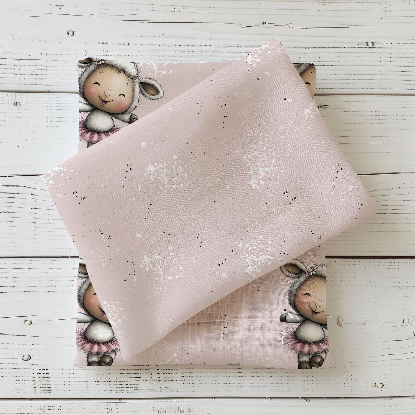 Kinderstoff Jersey | Rib Jersey | French Terry - „Tanzendes Lämmchen" Kombi