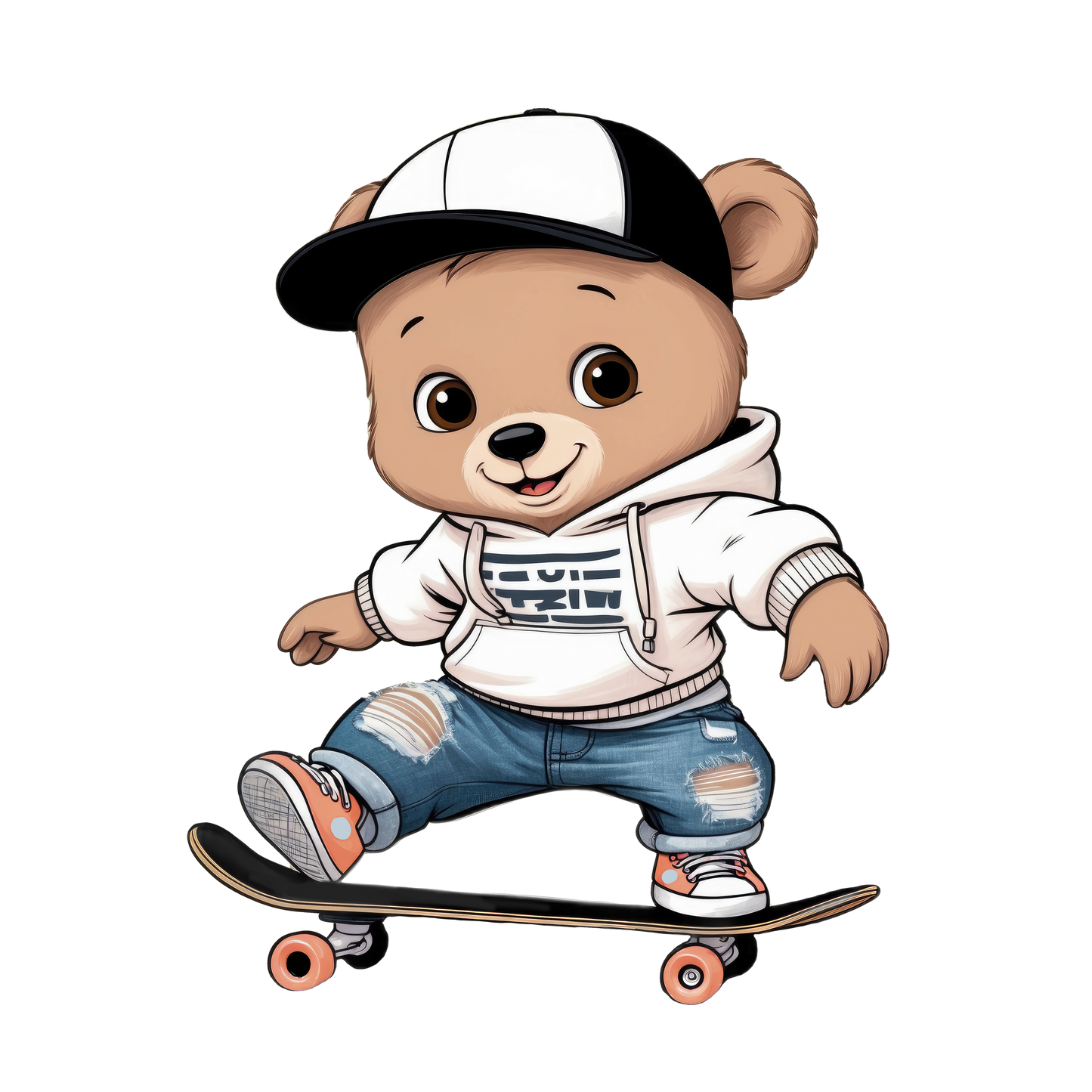 Bügelbild "Skater Bär" für Textilien