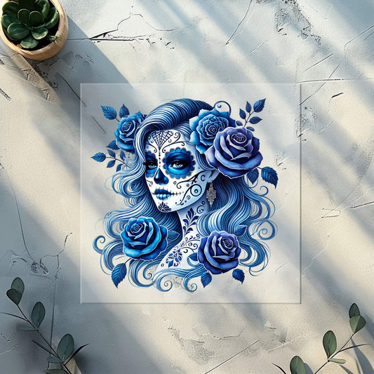 Bügelbild im Día-de-los-Muertos-Stil