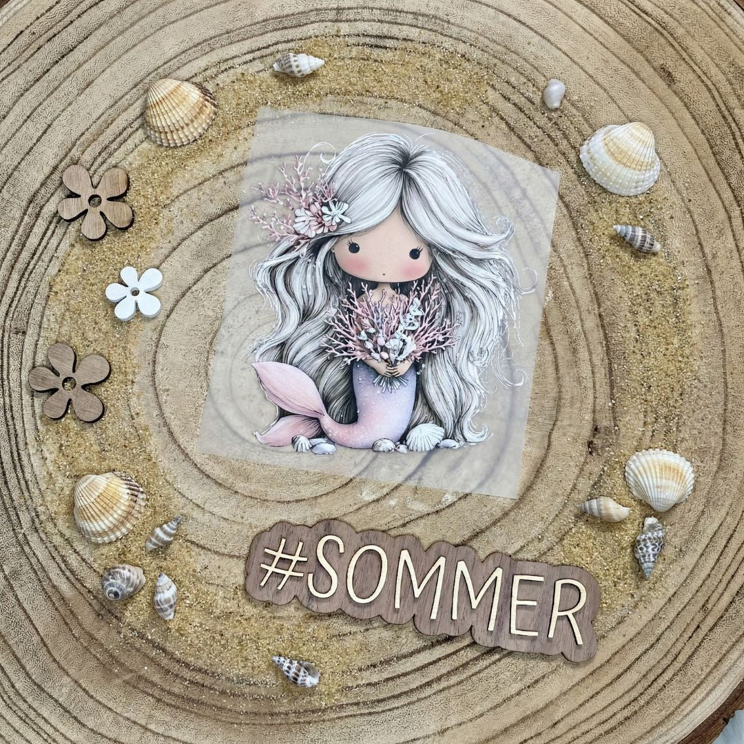 Meerjungfrau Kinder Bügelbild „Magische Meeresfreunde“ | DTF Transfer für Kleidung & Accessoires