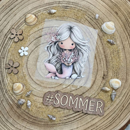 Meerjungfrau Kinder Bügelbild „Magische Meeresfreunde“ | DTF Transfer für Kleidung & Accessoires