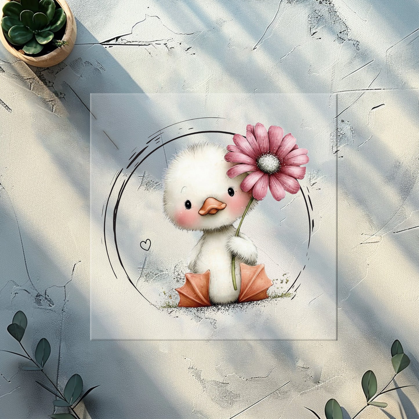 Enten Mädchen Bügelbild „Glücksente“ | DTF Transfer für Kleidung & Accessoires