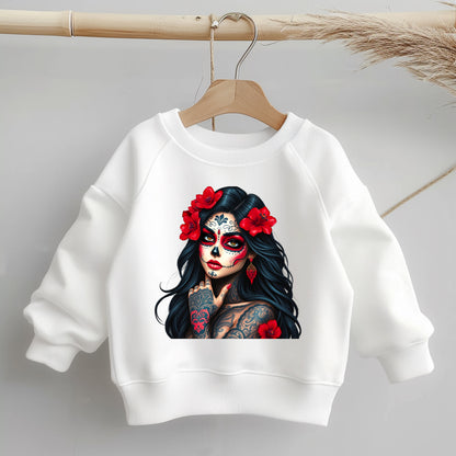 Glitzer-/Bügelbild "la Catrina" in Rot & Schwarz