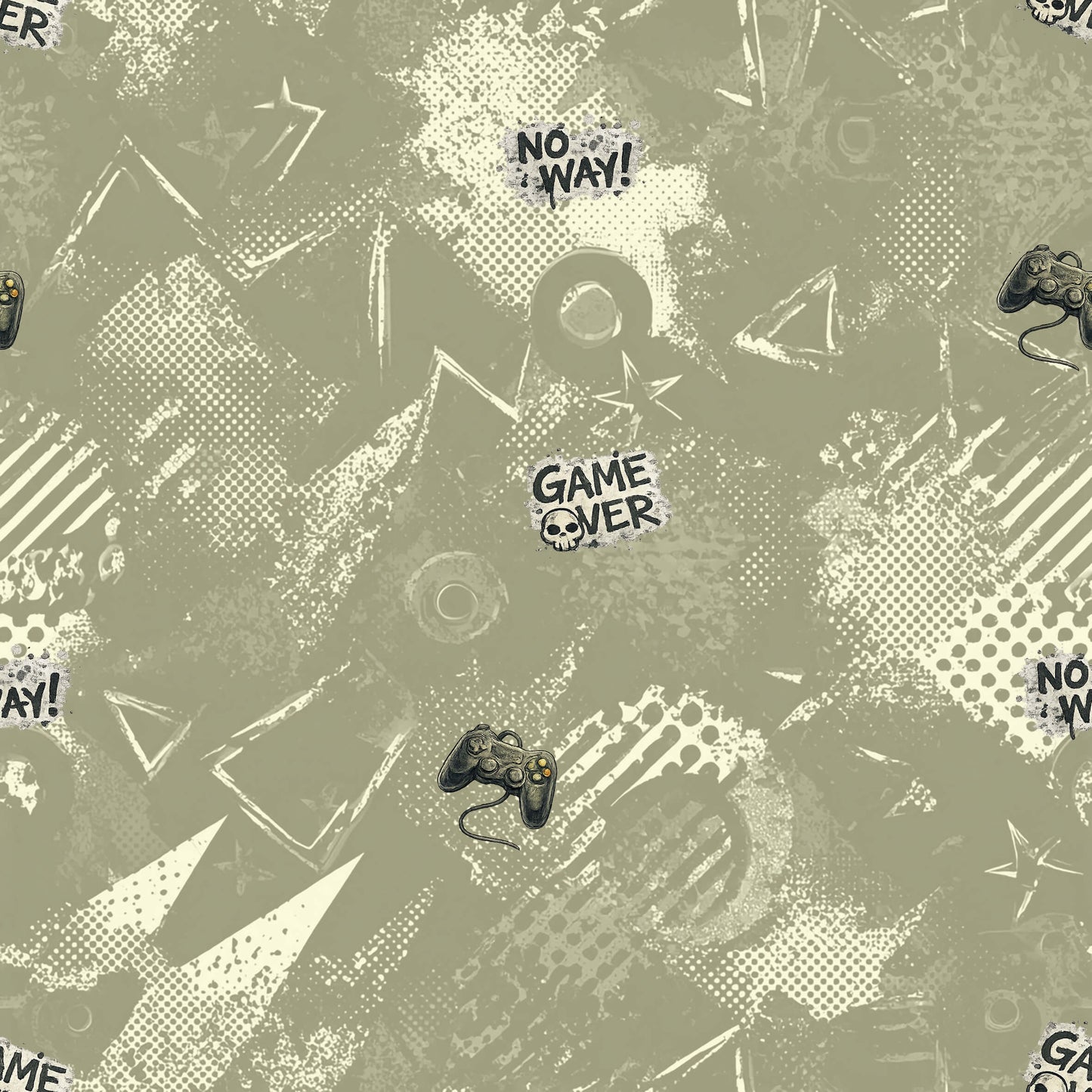 Kinderstoff Kombi Jersey | Rib Jersey | French Terry Meterware im Vintage Gaming Look