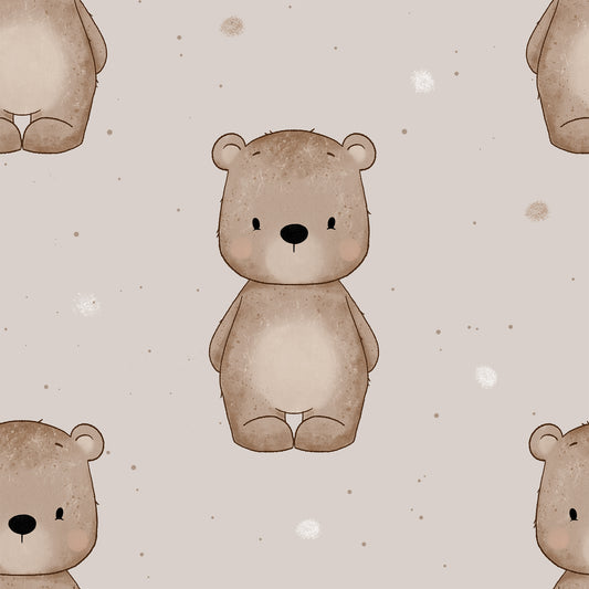 Kleiner Kuschelbär | Bär Stoff Meterware | Kinderstoff