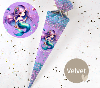Personalisierte Schultüte "Dreamy Mermaid" lila