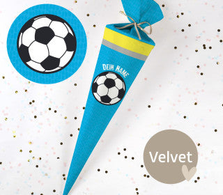 Personalisierte Schultüte "Fußball" - blau