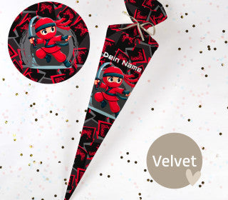 Personalisierte Schultüte "Ninja" rot