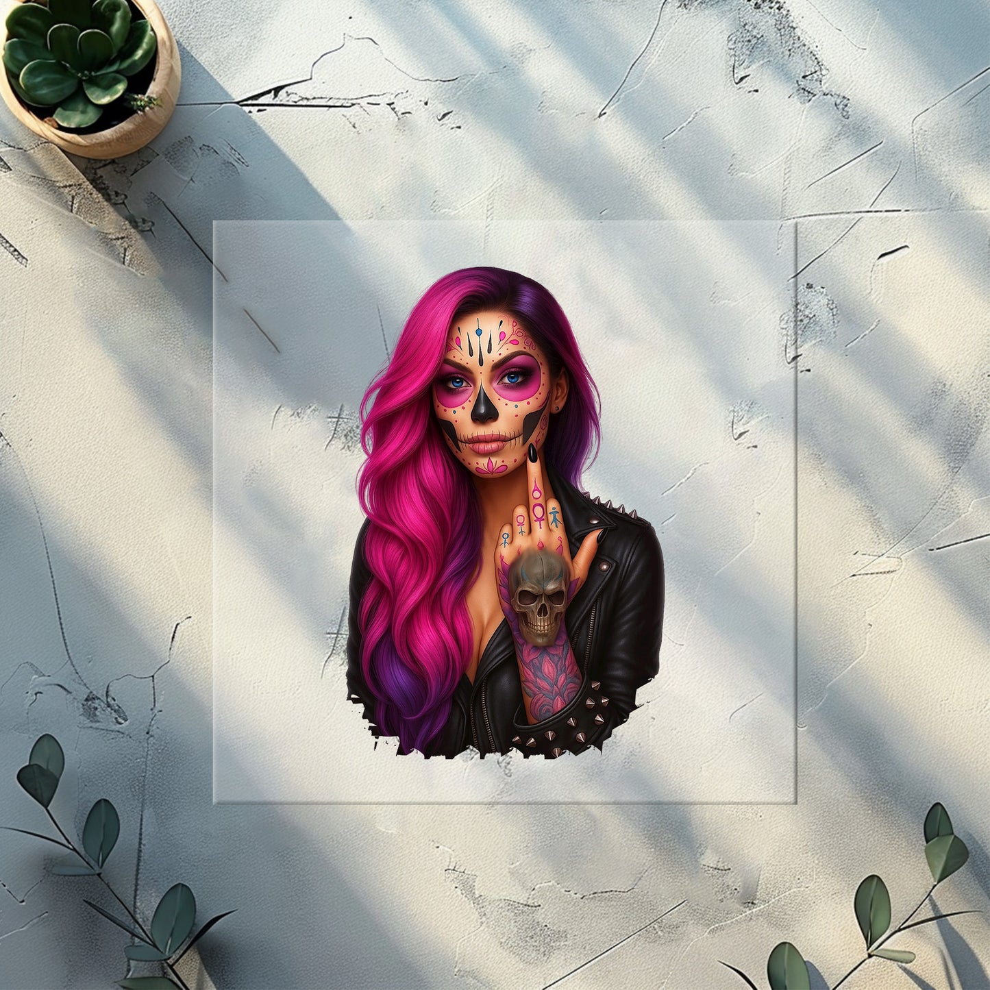 DTF-Bügelbilder für Textilien "Viva la Rebel" pink