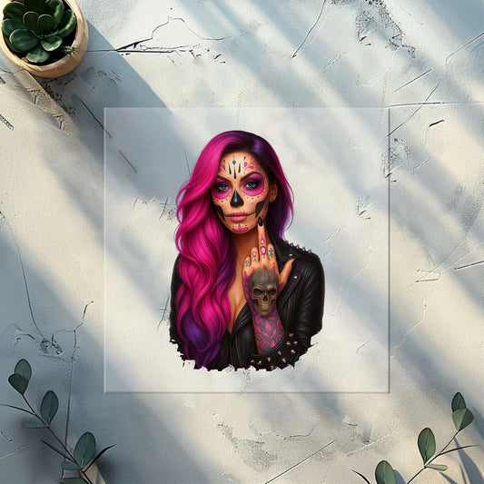 DTF-Bügelbilder für Textilien "Viva la Rebel" pink