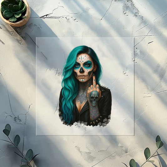 DTF-Bügelbilder für Textilien "Viva la Rebel" petrol