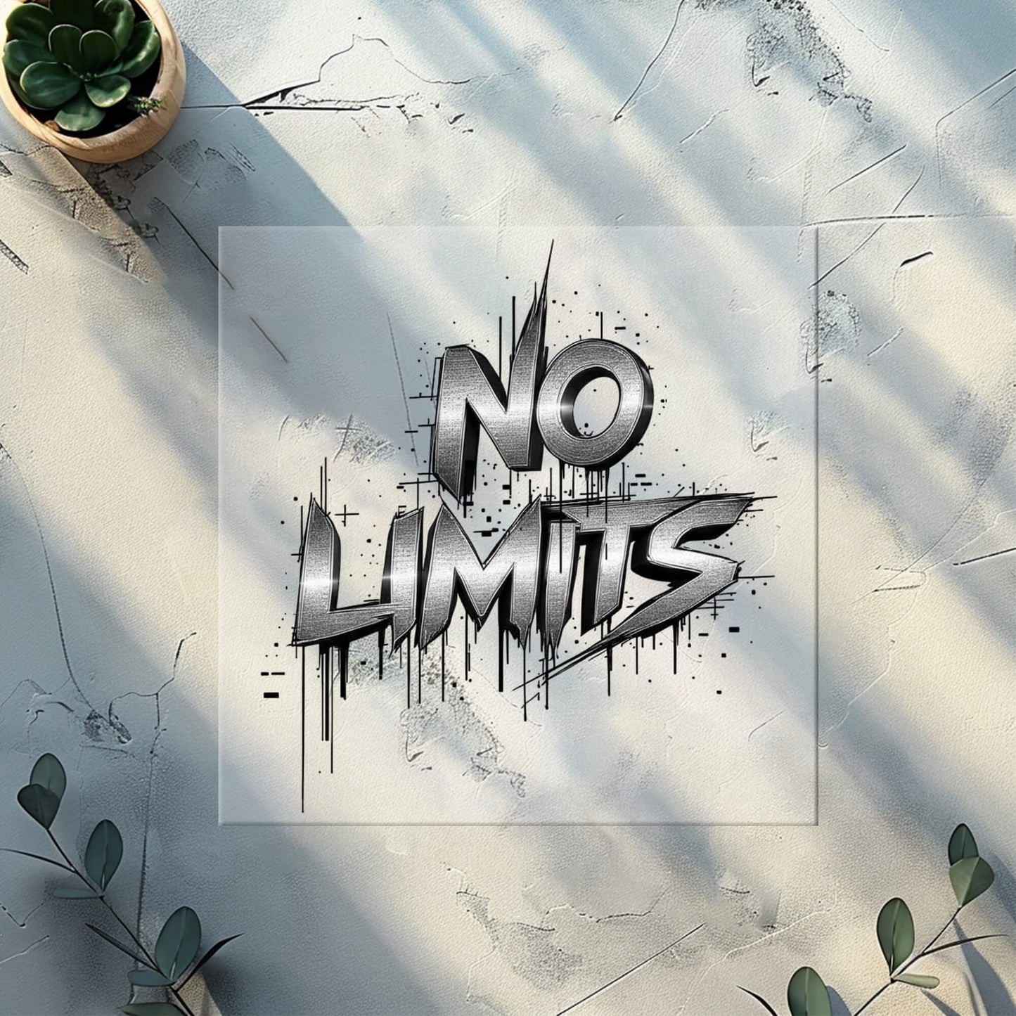 Graffiti Bügelbild „NO LIMITS“ | DTF Transfer für Kleidung & Accessoires