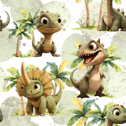 Rib Jersey „Dino-Friends" - Stoffe Meterware