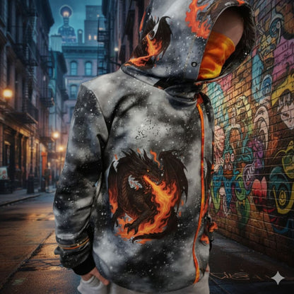 Drache Kinder Bügelbild „Schwarzer Drache“ | DTF Transfer für Kleidung & Accessoires