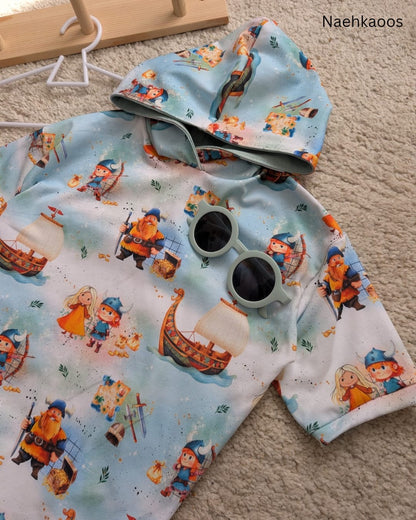 Stoffe Meterware "kleine Wikinger" - Jersey oder French Terry
