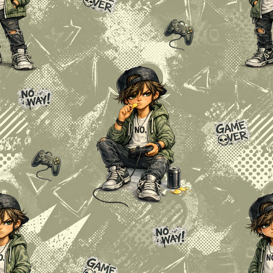 Urban Gamer Retro | Gamer Stoff Meterware | Kinderstoff