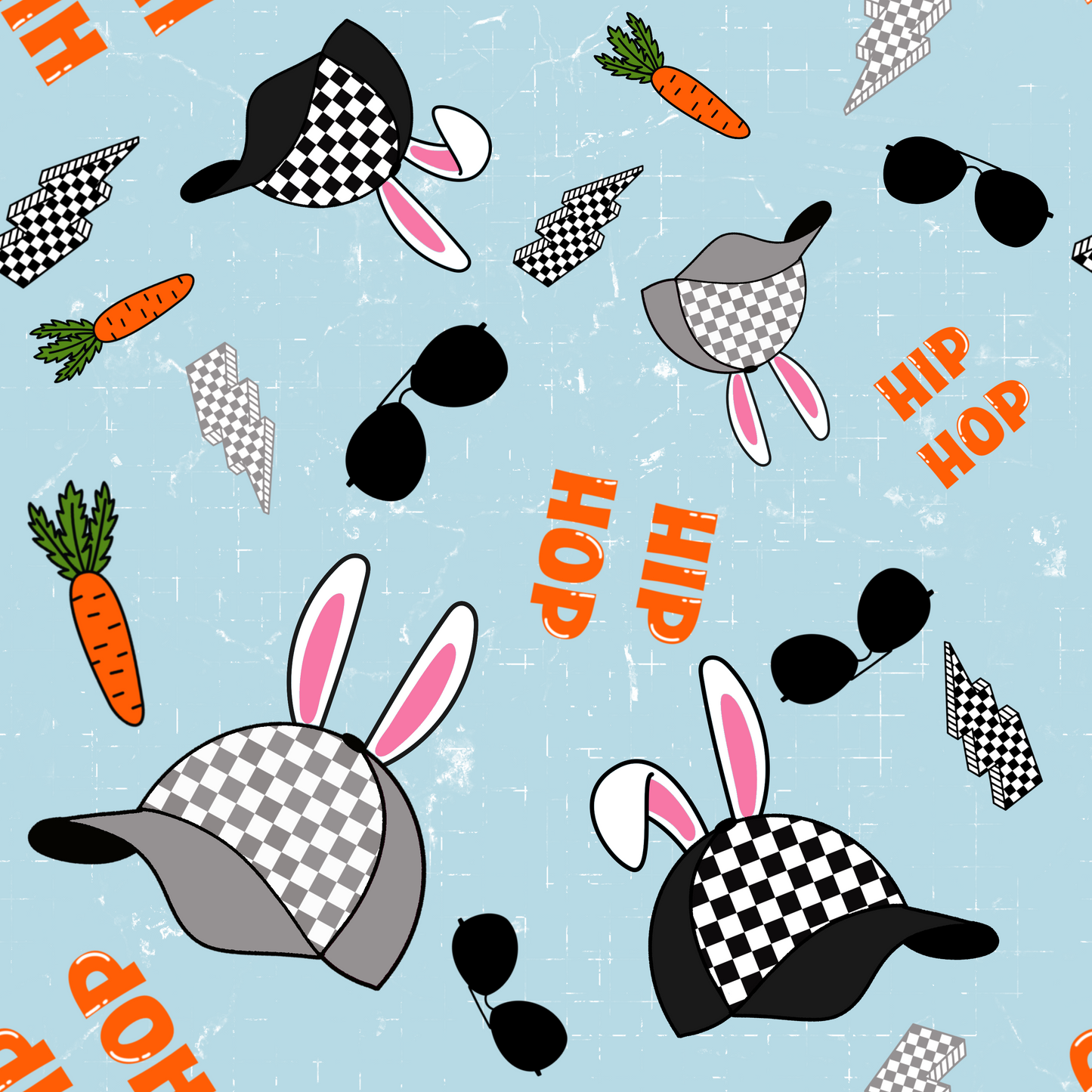 Hip Hop Hoppel | Hasen Stoff Meterware | Baby- und Kinderstoff