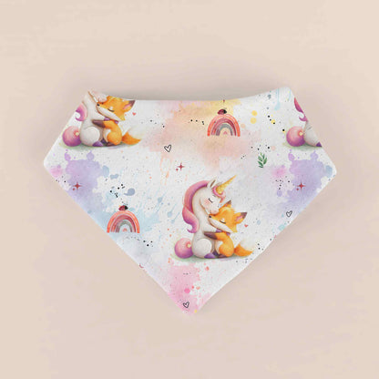 Handmade Halstuch für Baby´s "Einhorn & Fuchs" - personalisierbar