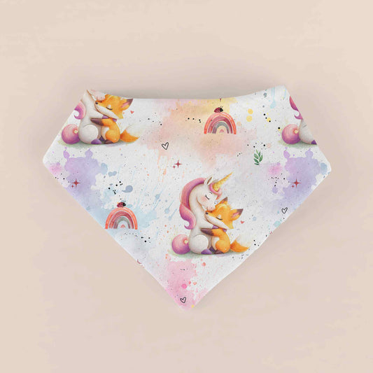 Handmade Halstuch für Baby´s "Einhorn & Fuchs" - personalisierbar