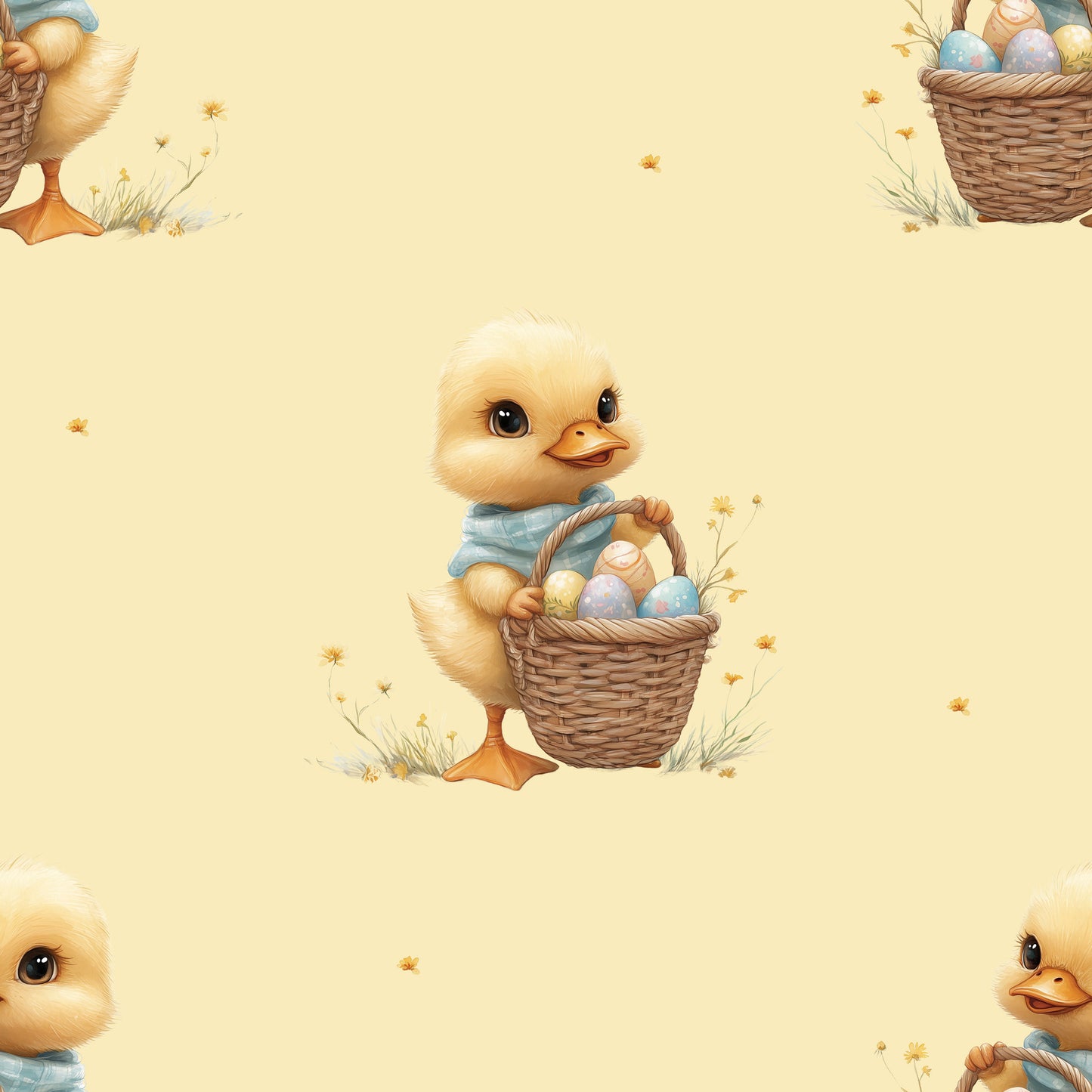 Osterküken Gelb | Enten Stoff Meterware | Baby- und Kinderstoff