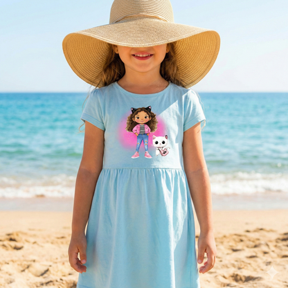 Katze Kinder Bügelbild „Katzentastisch & Glitzerstark“ | DTF Transfer für Kleidung & Accessoires