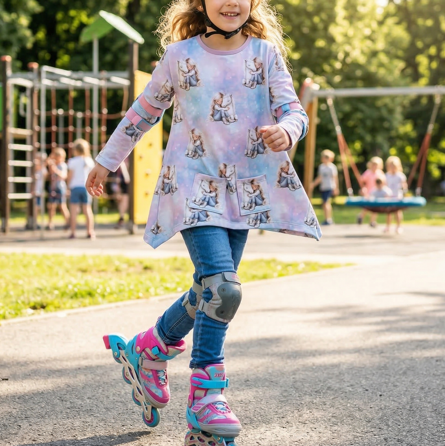 Weißes Einhorn | Einhorn Stoff Meterware | Kinderstoff