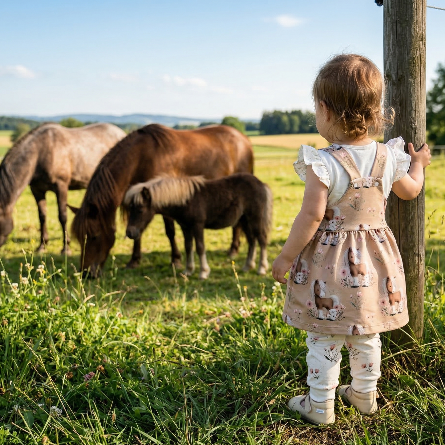 Blütenpony | Pferde Stoff Meterware | Kinderstoff