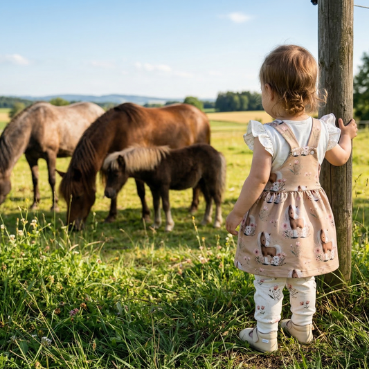 Blütenpony | Pferde Stoff Meterware | Kinderstoff