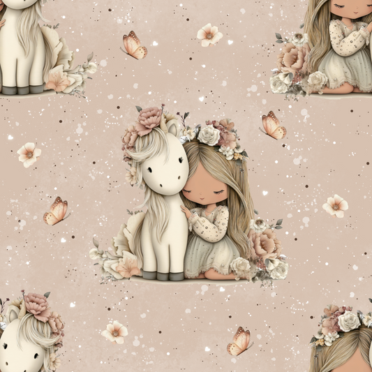 Ponyliebe | Pferde Stoff Meterware | Kinderstoff