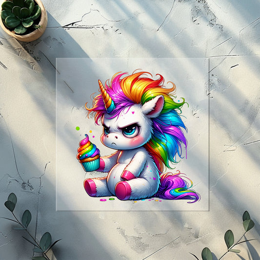 Glitzer-/Bügelbild "Cupcake Grumpycorn"