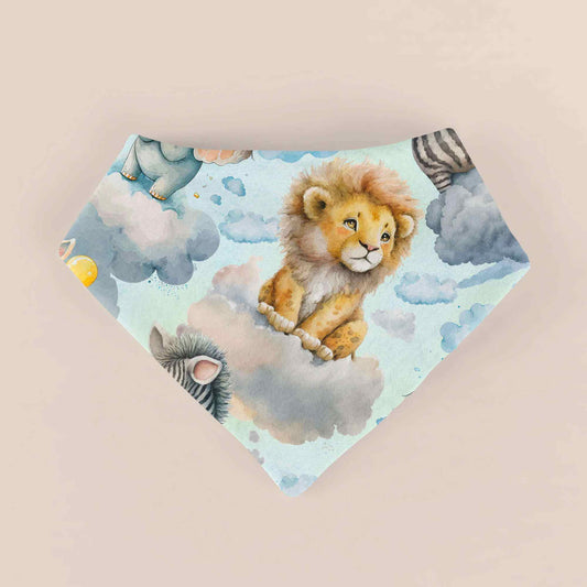 Handmade Halstuch für Baby´s "Safari Träume" blau - personalisierbar