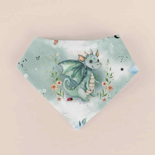 Handmade Halstuch für Baby´s "Drache" mint - personalisierbar