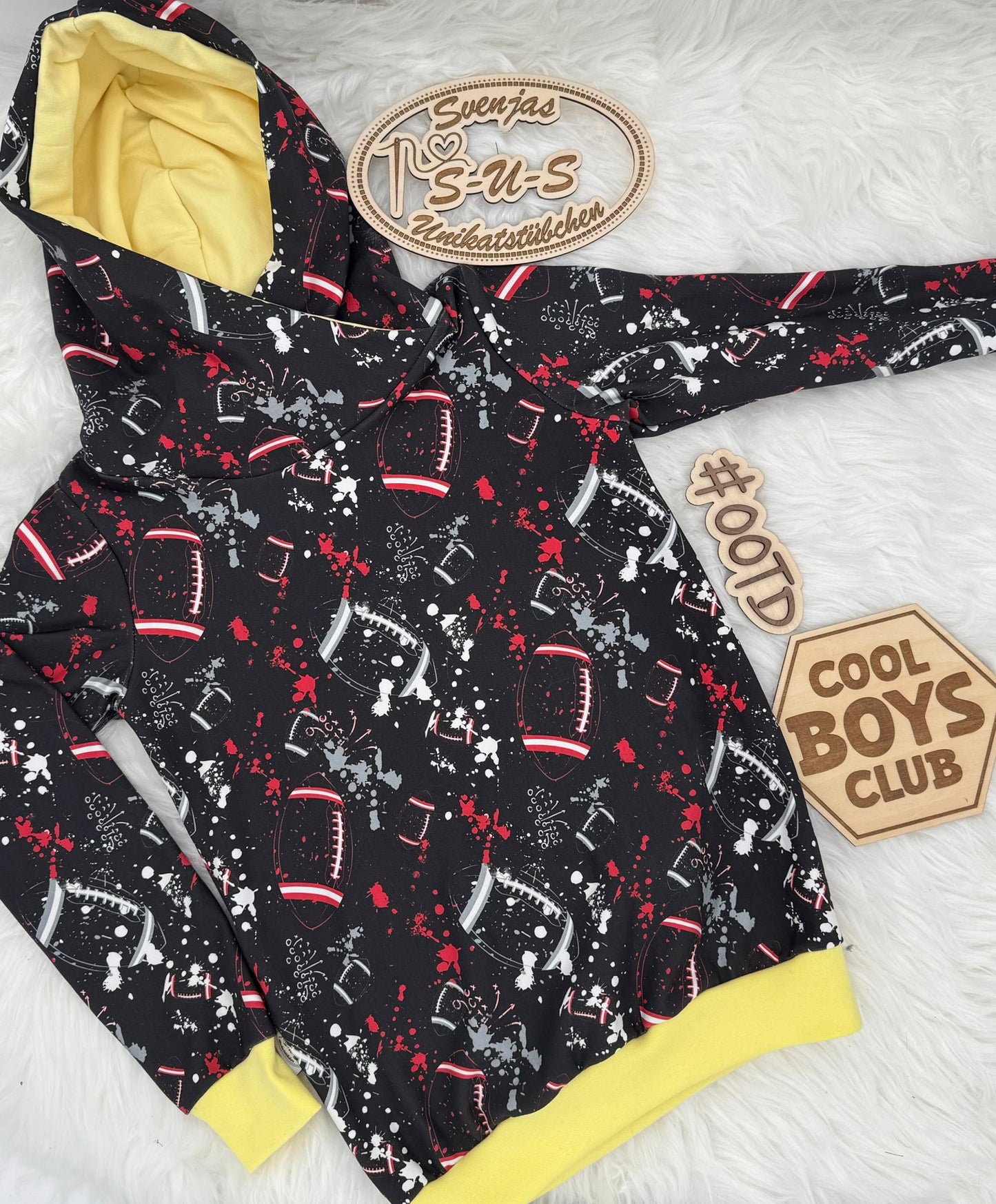 Jersey Stoff Meterware „Football" -  Touchdown Style - 0,5m