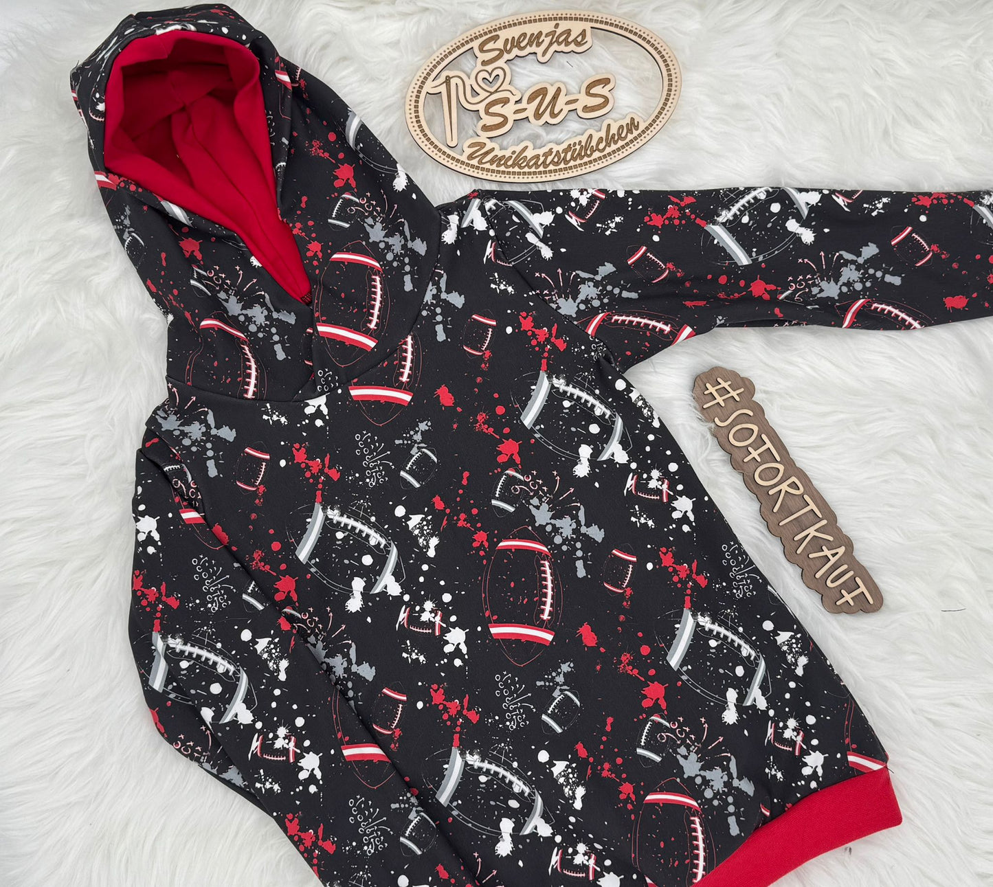 Jersey Stoff Meterware „Football" -  Touchdown Style - 0,5m