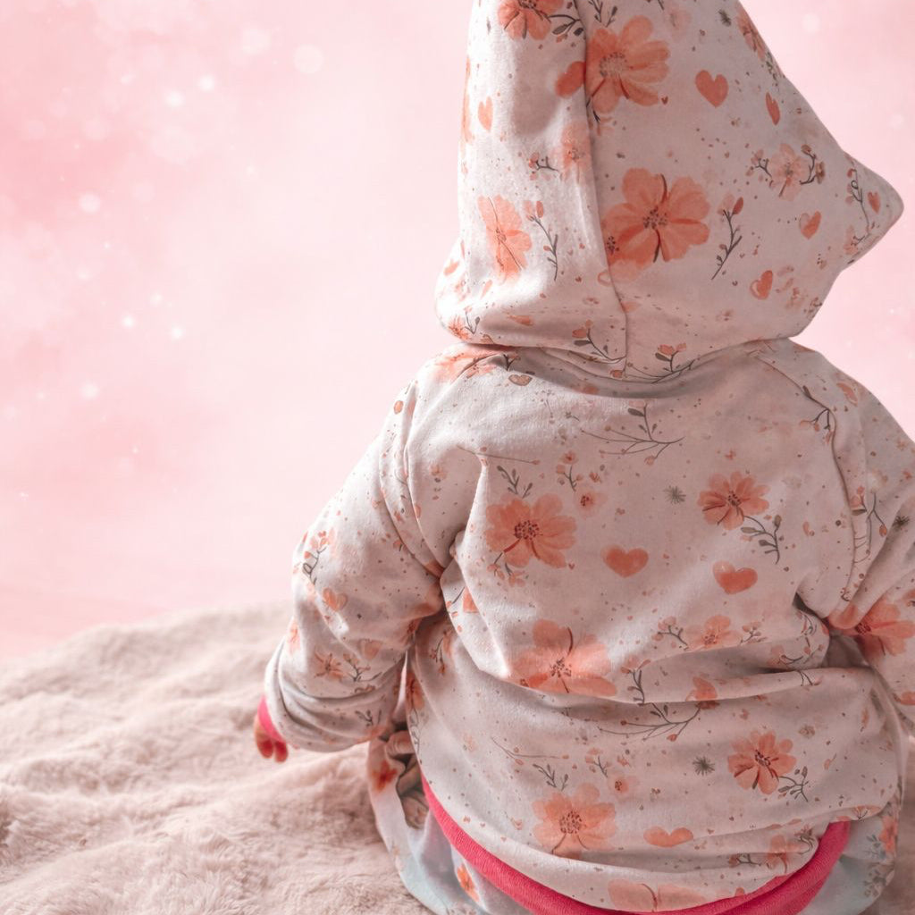 Blütenherz | Blumen Stoff Meterware | Kinderstoff