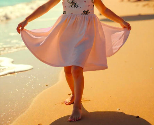 Drehkleid „Pferd" in rosa aus French Terry