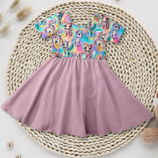 Drehkleid „Pegasus" rosa Rock aus French Terry