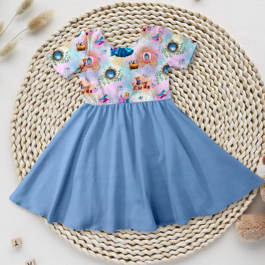 Drehkleid „Moonlight Princess" blauer Rock aus French Terry