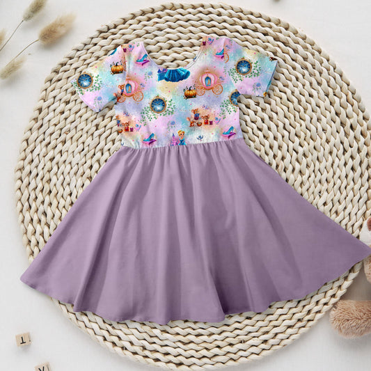 Drehkleid „Moonlight Princess" hell lila Rock aus French Terry