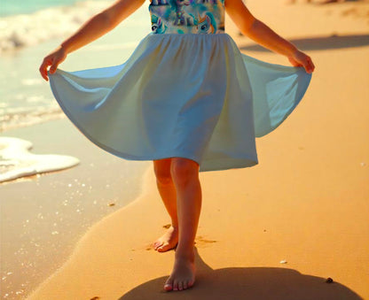 Drehkleid „ kleine Ponys" blau Rock aus French Terry