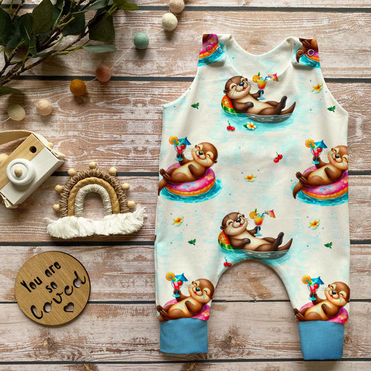 Handmade Baby Strampler "Otter"